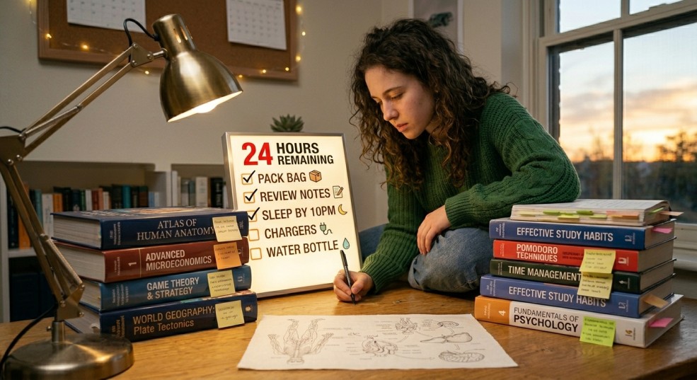 The Night Before the Exam: A Hour-by-Hour Checklist for Optimal Sleep and Recall