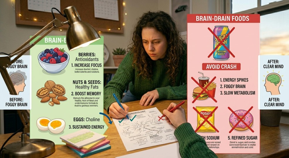What to Eat Before an Exam: Foods That Boost Focus vs. Foods That Cause Crashes